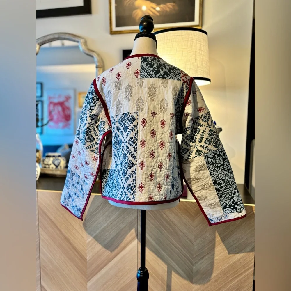 🧵 HANDMADE (by me!) Patchwork Quilted Short Jacket - SMALL/MEDIUM - Picture 11 of 15